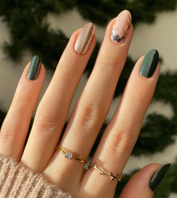 Elegant Nails Design for Holidays and Christmas
